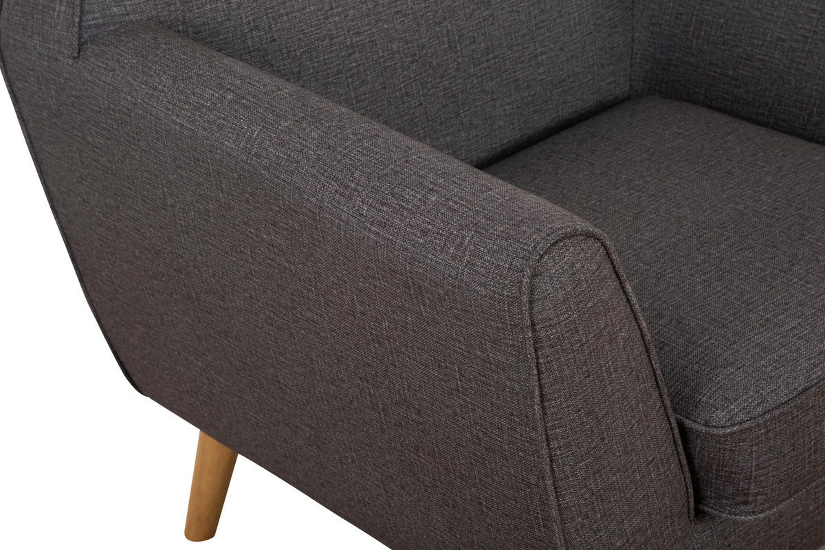 SEDACIA ZOSTAVA, textil, tmavosivá - prírodná farba/tmavosivá, Modern, drevo/textil (178.5/83/79cm) - P & B