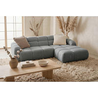 ECKSOFA VENTO in Struktur Grau  255/175 cm  - Schwarz/Grau, Design, Holz/Holzwerkstoff (255/175cm) - MID.YOU