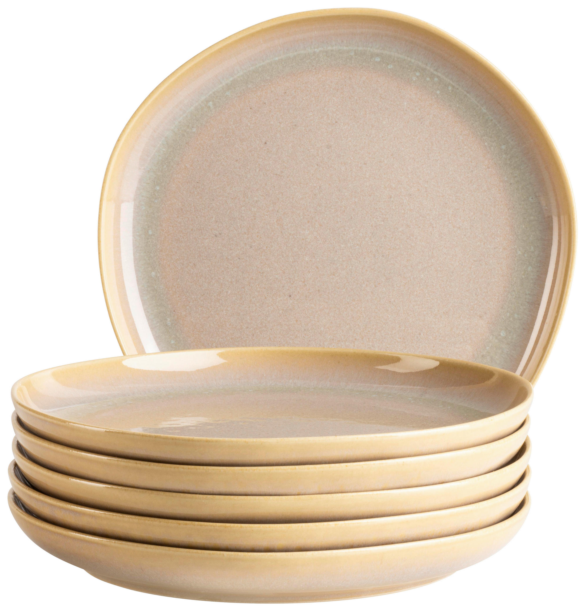 DESSERTTELLERSET Sandfarben 6-teilig 22 cm Cordelia  - Sandfarben, Trend, Keramik (22cm) - Mäser