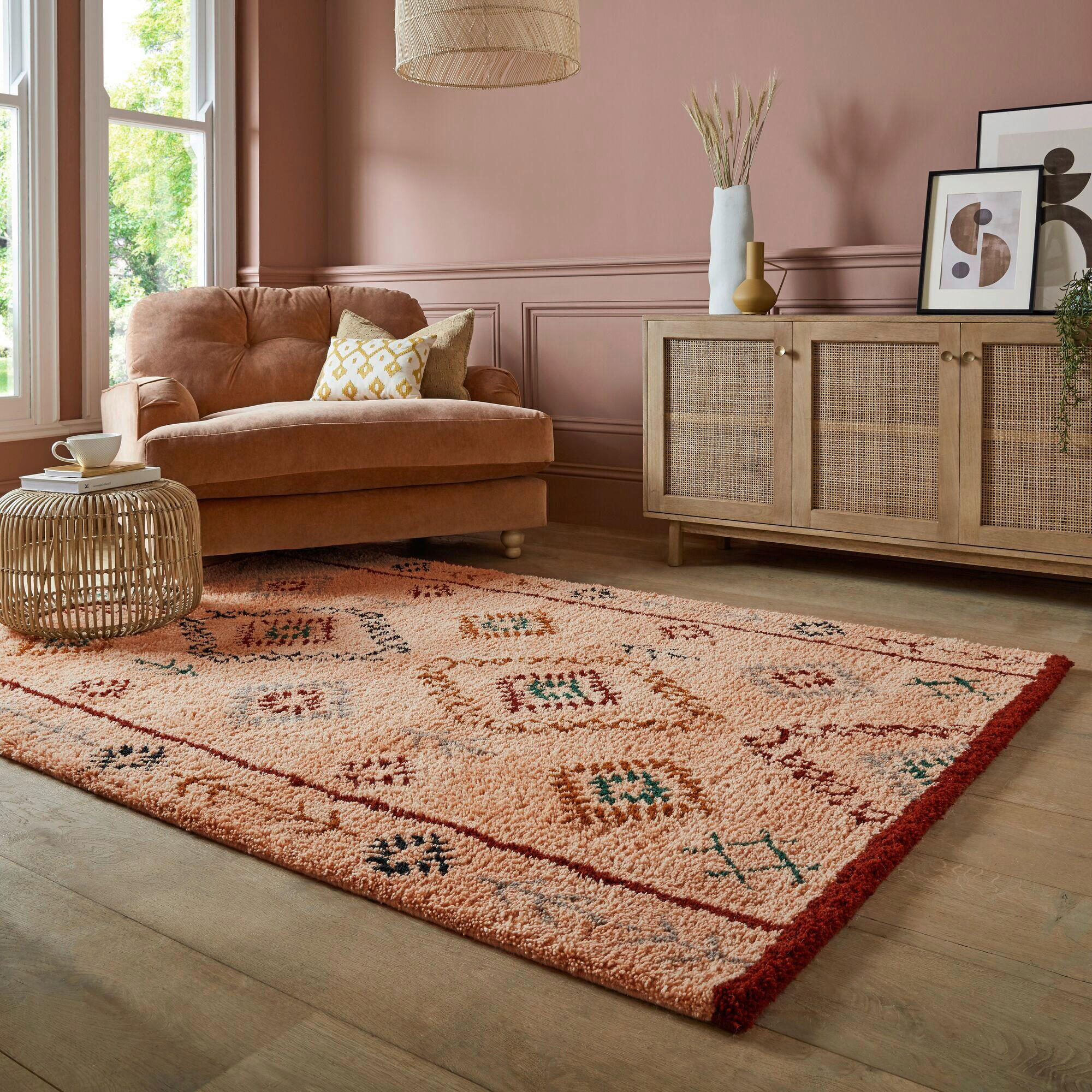 HANDWEBTEPPICH 120/170 cm SAHARA SHAGGY Rosa  - Rosa, KONVENTIONELL, Textil (120/170cm)