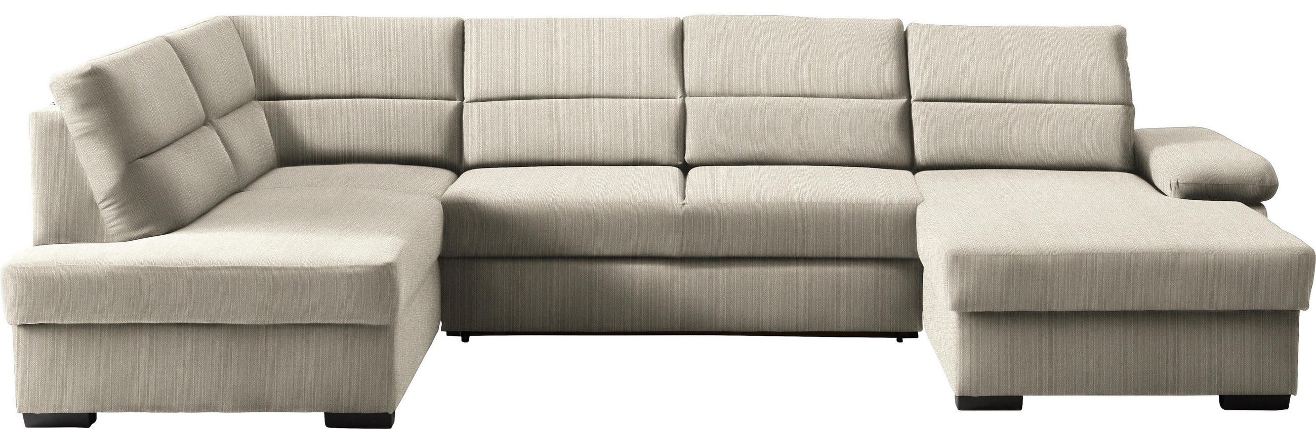 WOHNLANDSCHAFT in Webstoff Beige  - Dunkelbraun/Beige, KONVENTIONELL, Kunststoff/Textil (183/319/166cm) - Cantus