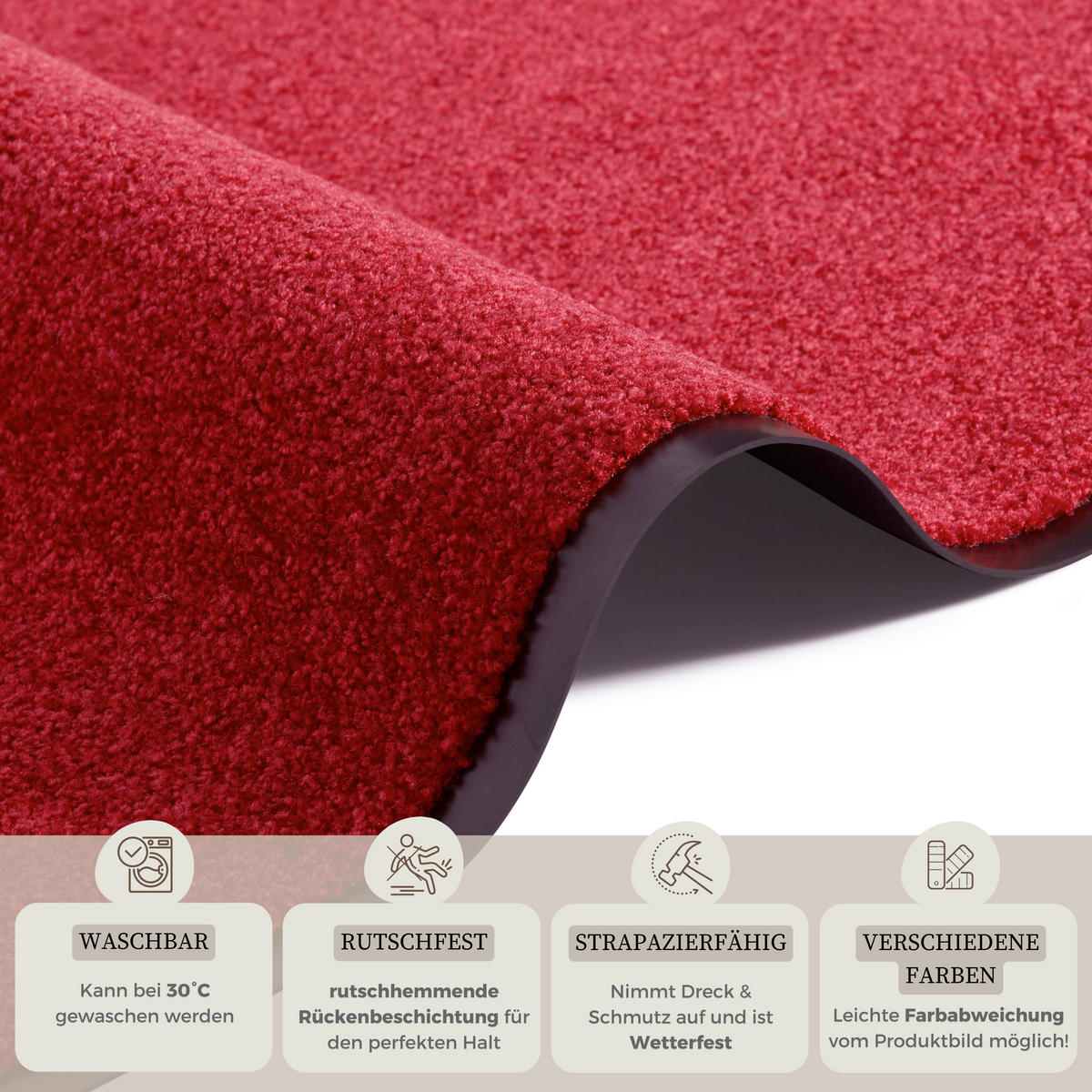 SCHMUTZFANGMATTE  40/60 cm  Rot  - Rot, Basics, Kunststoff/Textil (40/60cm)