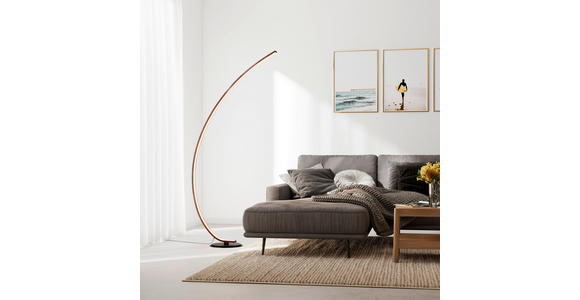 LED-STEHLEUCHTE Ogma 81/28/165 cm  - Schwarz, Design, Kunststoff/Metall (81/28/165cm) - Novel