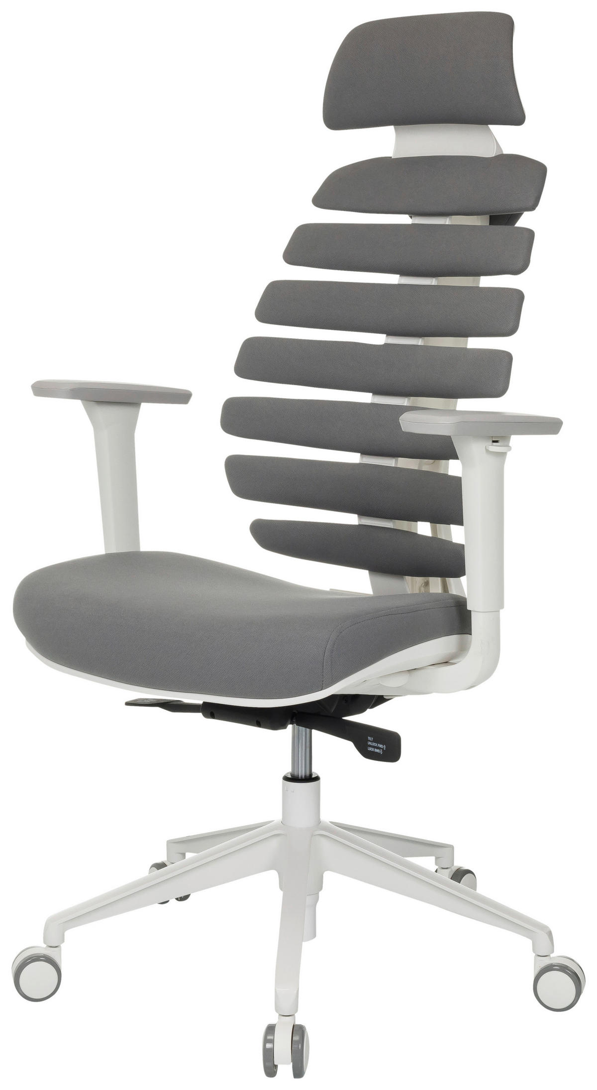 OTOČNÁ ŽIDLE, plochá tkanina, tmavě šedá - šedá/bílá, Moderní, textil/plast (67/116 - 133/65cm) - MID.YOU