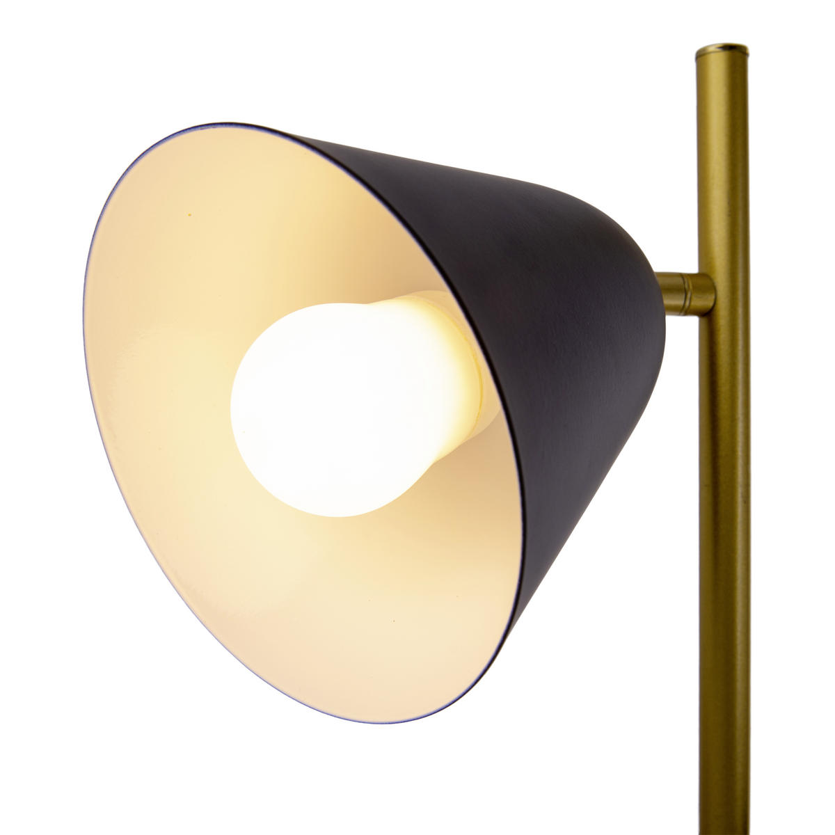 STEHLEUCHTE    - Goldfarben/Schwarz, Design, Kunststoff (145cm) - Näve