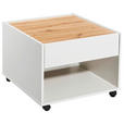 COUCHTISCH 60/60/45 cm quadratisch Weiß, Eiche Artisan  - Weiß/Eiche Artisan, KONVENTIONELL, Holzwerkstoff/Kunststoff (60/60/45cm) - Carryhome