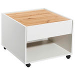 COUCHTISCH 60/60/45 cm quadratisch Weiß, Eiche Artisan  - Weiß/Eiche Artisan, KONVENTIONELL, Holzwerkstoff/Kunststoff (60/60/45cm) - Carryhome