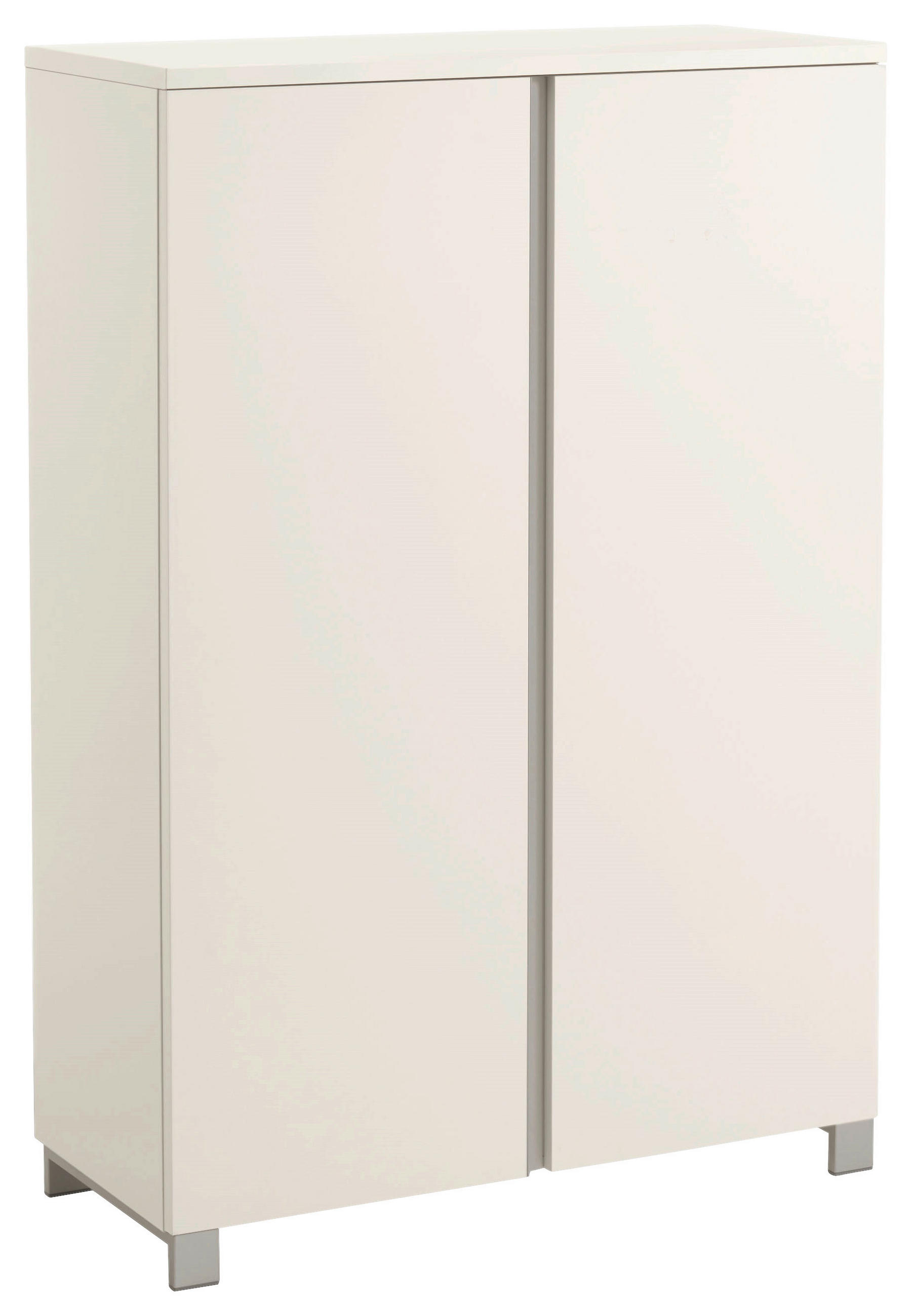 SCHUHSCHRANK Silberfarben, Weiß  - Silberfarben/Weiß, Design, Holzwerkstoff/Metall (84/126/37cm)