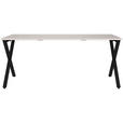 SCHREIBTISCH 180/80/75 cm  in Schwarz, Weiß  - Schwarz/Weiß, MODERN, Holzwerkstoff/Metall (180/80/75cm) - Novel