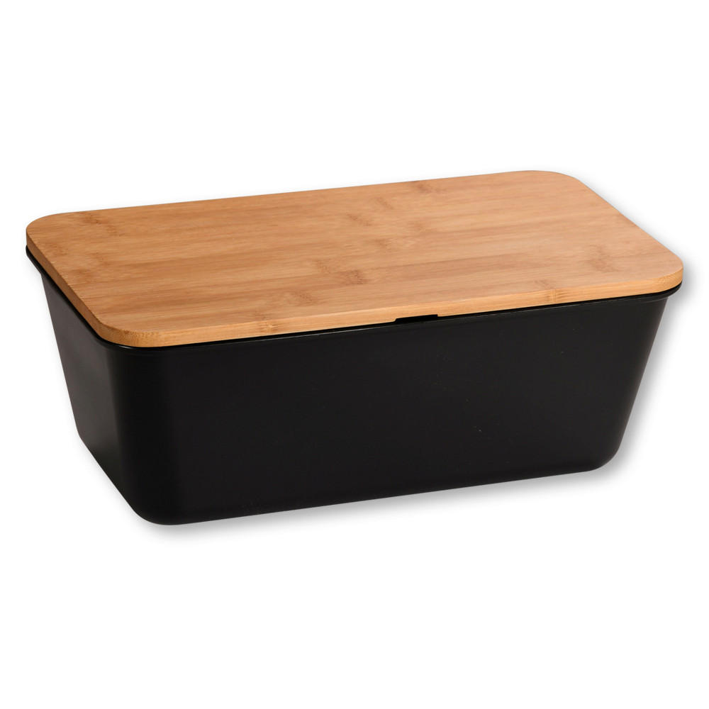 BROTBOX - Hellbraun/Schwarz, Basics, Naturmaterialien/Kunststoff (36/21/17.5cm) - Kesper