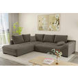 ECKSOFA Taupe Cord  - Taupe/Schwarz, KONVENTIONELL, Holz/Textil (202/298cm) - Carryhome