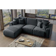 ECKSOFA in Lederlook Anthrazit  - Chromfarben/Anthrazit, KONVENTIONELL, Kunststoff/Textil (195/293cm) - Carryhome