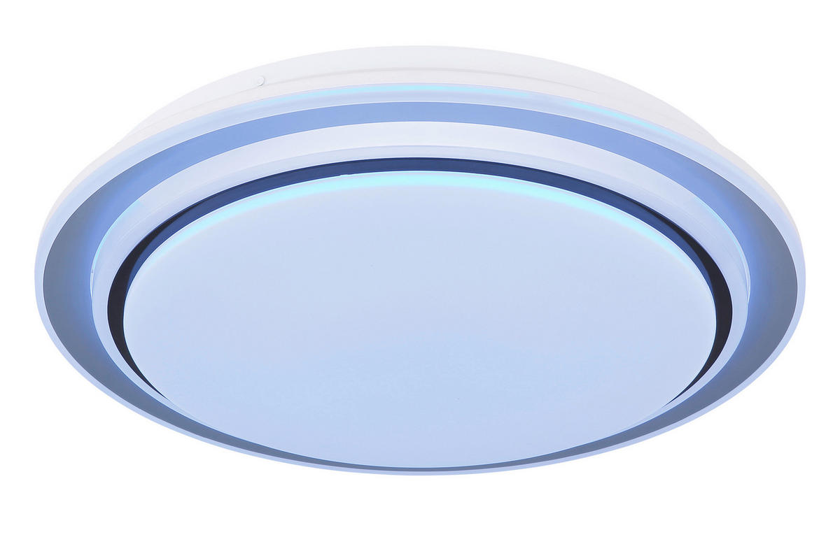 DECKENLEUCHTE 24 W  40/7 cm    - Weiss/Opal, Trend, Kunststoff/Metall (40/7cm) - Globo