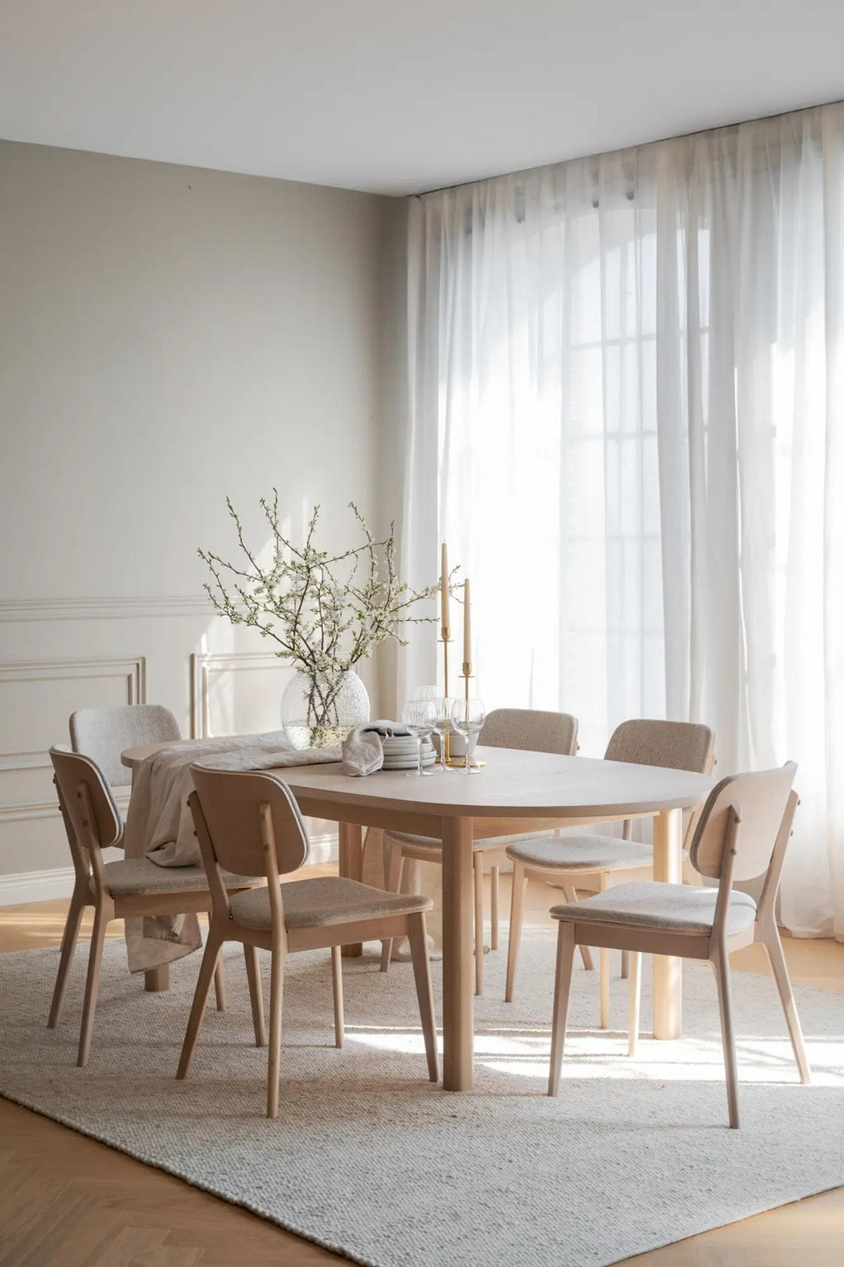 MATBORD i trä 220/105/75 cm   - ek Bianco, Klassisk, trä (220/105/75cm) - Rowico