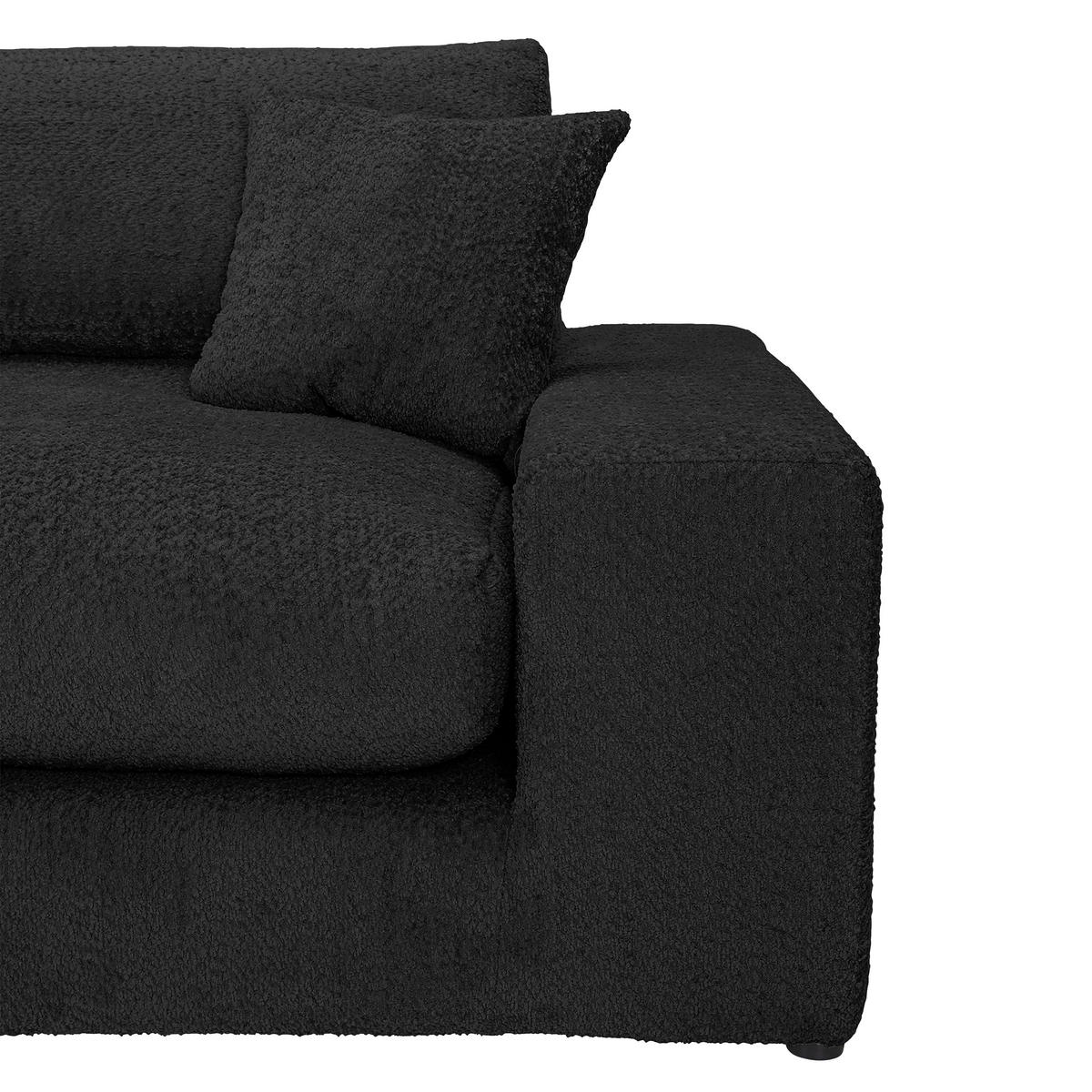 BIGSOFA Struktur, Bouclé Anthrazit  - Greige/Anthrazit, MODERN, Kunststoff/Textil (240/76/125cm) - Landscape