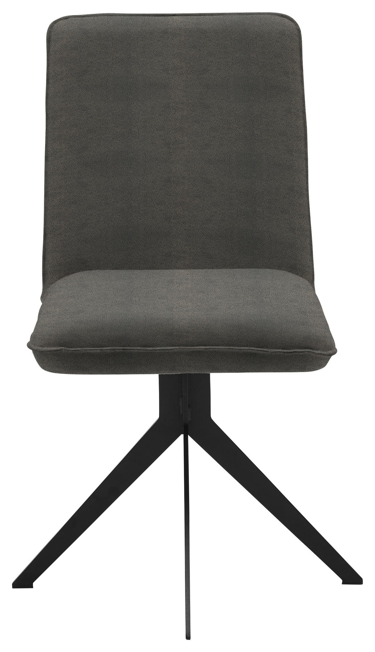 STUHL  in Stahl Lederlook  - Schwarz/Grau, Design, Textil/Metall (46,5/87/64cm) - Voleo