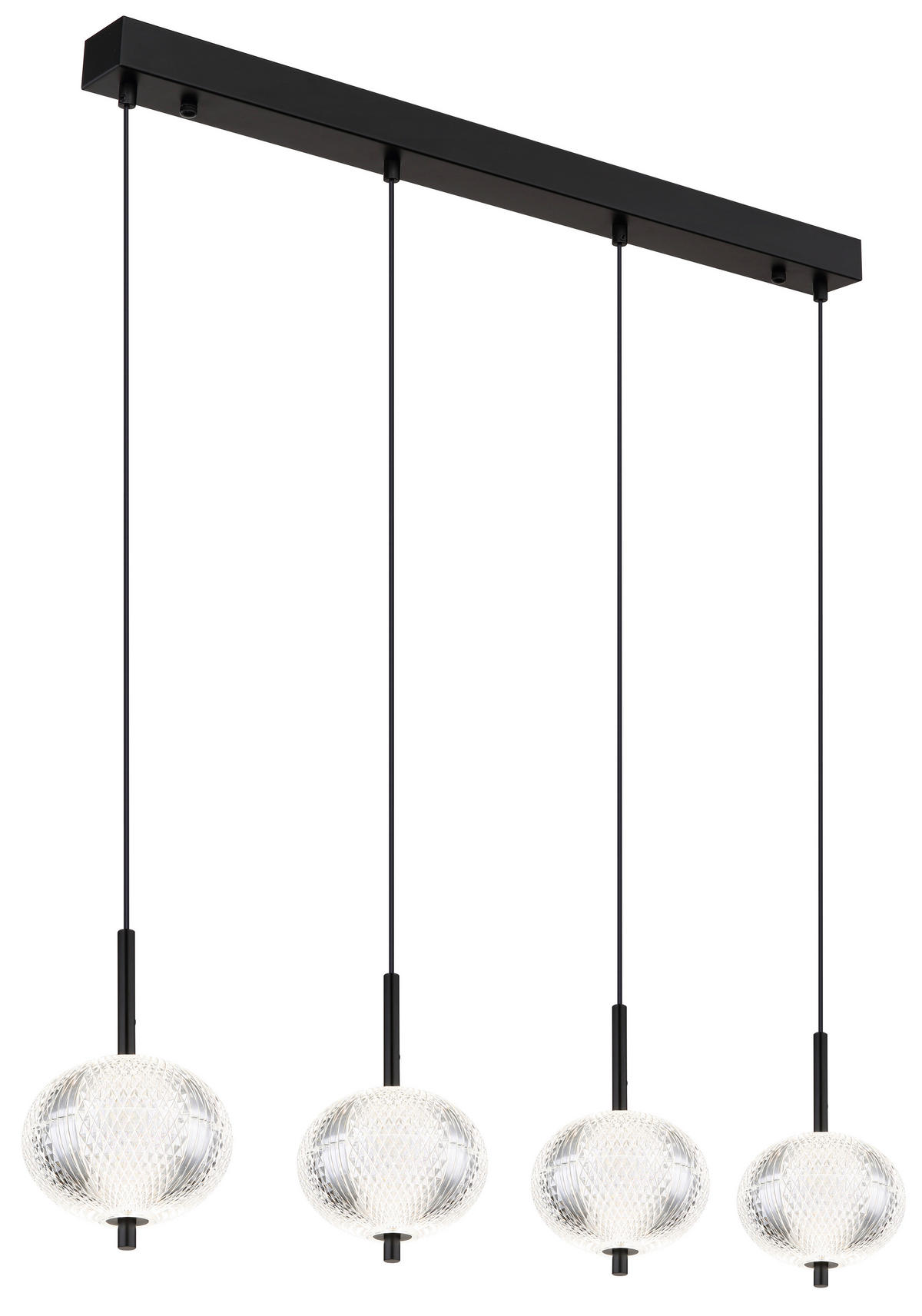 LED-HÄNGELEUCHTE 85/15/120 cm    - Klar/Schwarz, Konventionell, Kunststoff/Metall (85/15/120cm) - Globo