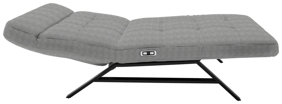 RELAXLIEGE in Cord Grau  - Schwarz/Grau, Design, Textil/Metall (120/54-113/158-198cm) - Pure Home Lifestyle
