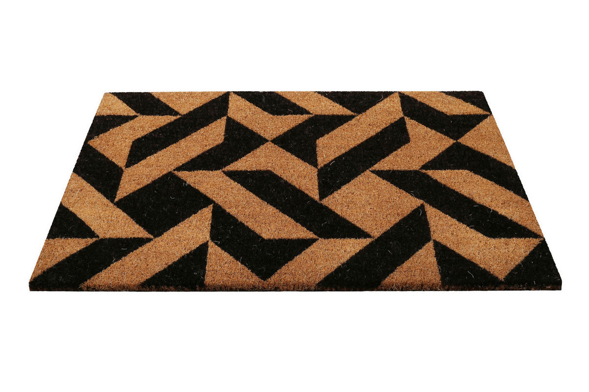 FUßMATTE 45/75 cm Mainstage  - Hellbraun/Schwarz, KONVENTIONELL, Kunststoff/Textil (45/75cm) - WECON HOME