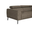 ECKSOFA in Chenille Hellbraun  280/205 cm  - Hellbraun/Schwarz, Design, Textil/Metall (280/205cm) - Xora