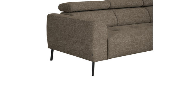 ECKSOFA in Chenille Hellbraun 280/205 cm - Hellbraun/Schwarz, Design, Textil/Metall (280/205cm) - Xora
