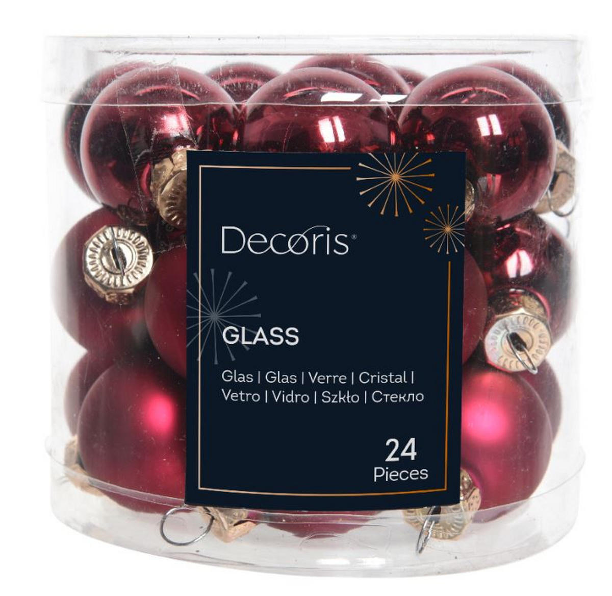 CHRISTBAUMKUGEL-SET 2,5 cm 24-teilig  - KONVENTIONELL, Glas (2,5cm)