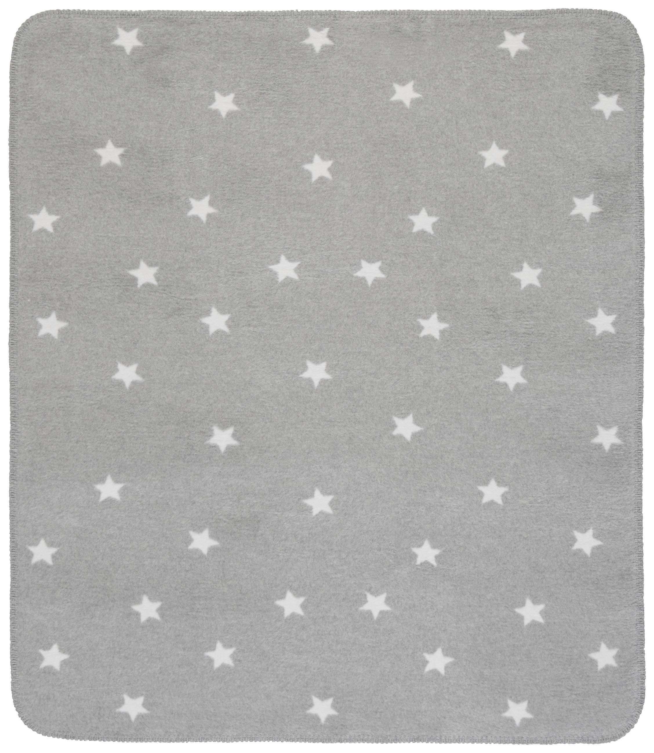 SCHMUSEDECKE Sterne  75/100 cm  - Hellgrau/Weiß, Trend, Textil (75/100cm) - Patinio