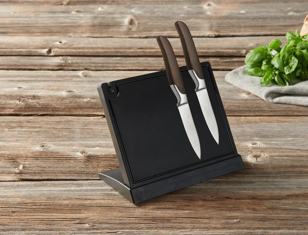 MESSERBLOCK  - Schwarz, Basics, Kunststoff/Metall (27/20/13,5cm) - Homeware Profession.