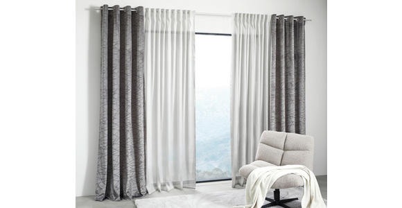 FERTIGVORHANG MINO halbtransparent 140/245 cm - Silberfarben, KONVENTIONELL, Textil (140/245cm) - Dieter Knoll