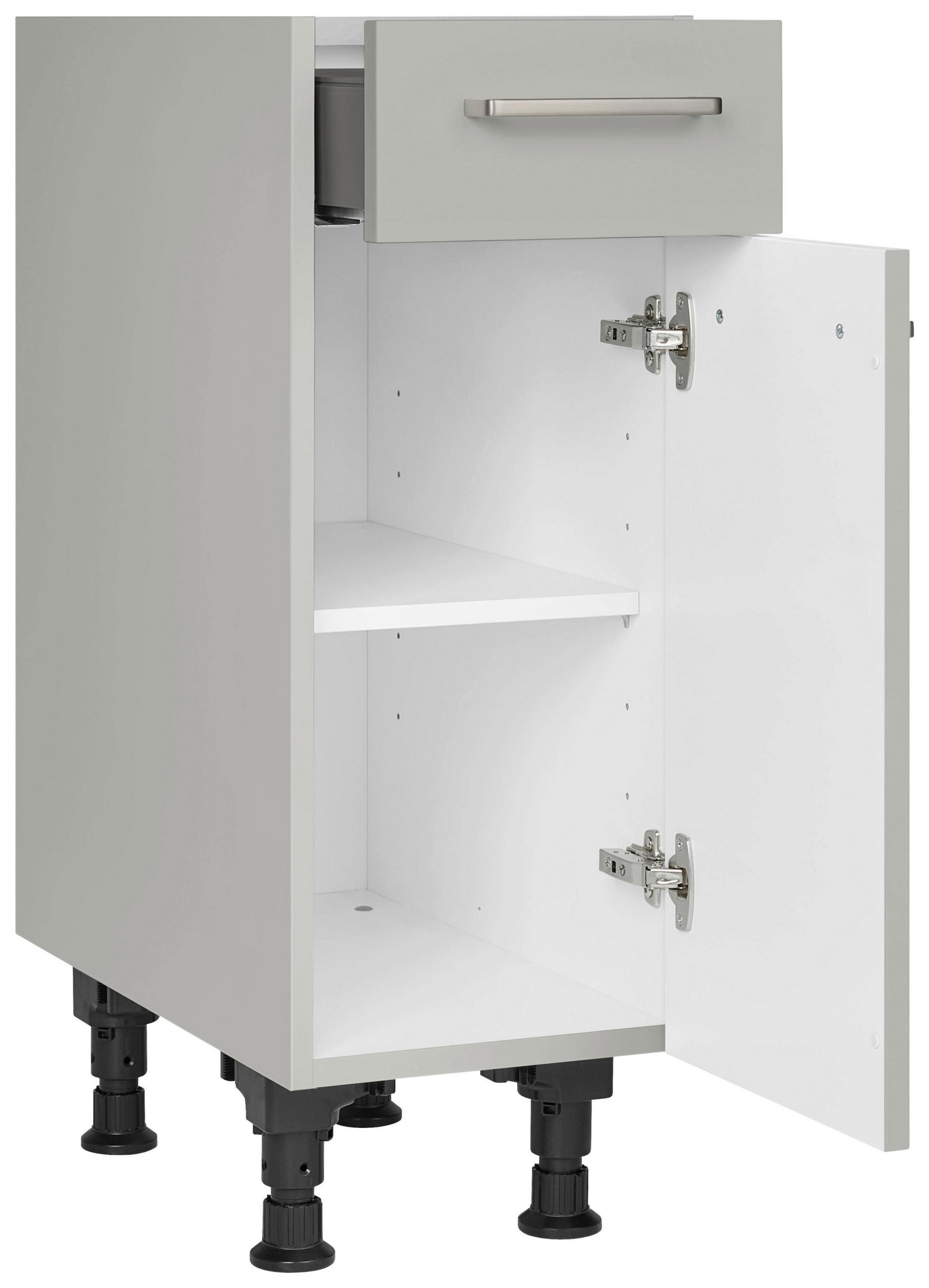 SCHUBKASTENUNTERSCHRANK 30/87/56 cm in Grau - Edelstahlfarben/Grau, MODERN, Holzwerkstoff/Metall (30/87/56cm) - Nobilia