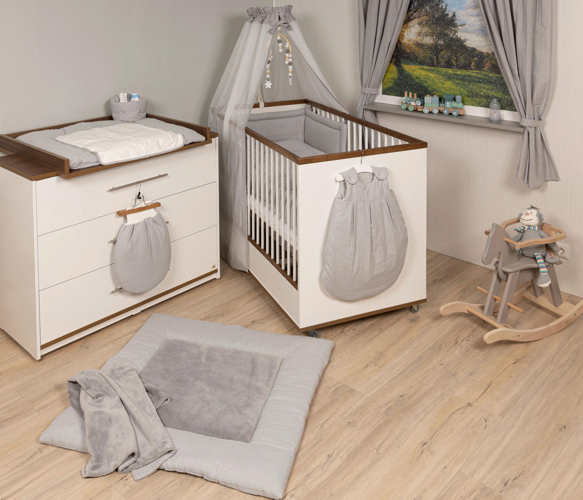 KINDERBADEMANTEL 80/86  - Creme/Grau, Basics, Textil (80/86null) - Bebe's Collection