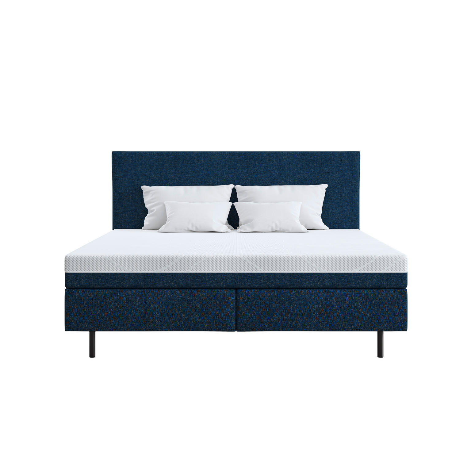 BOXSPRINGBETT 180/200 cm in Blau - Webstoff