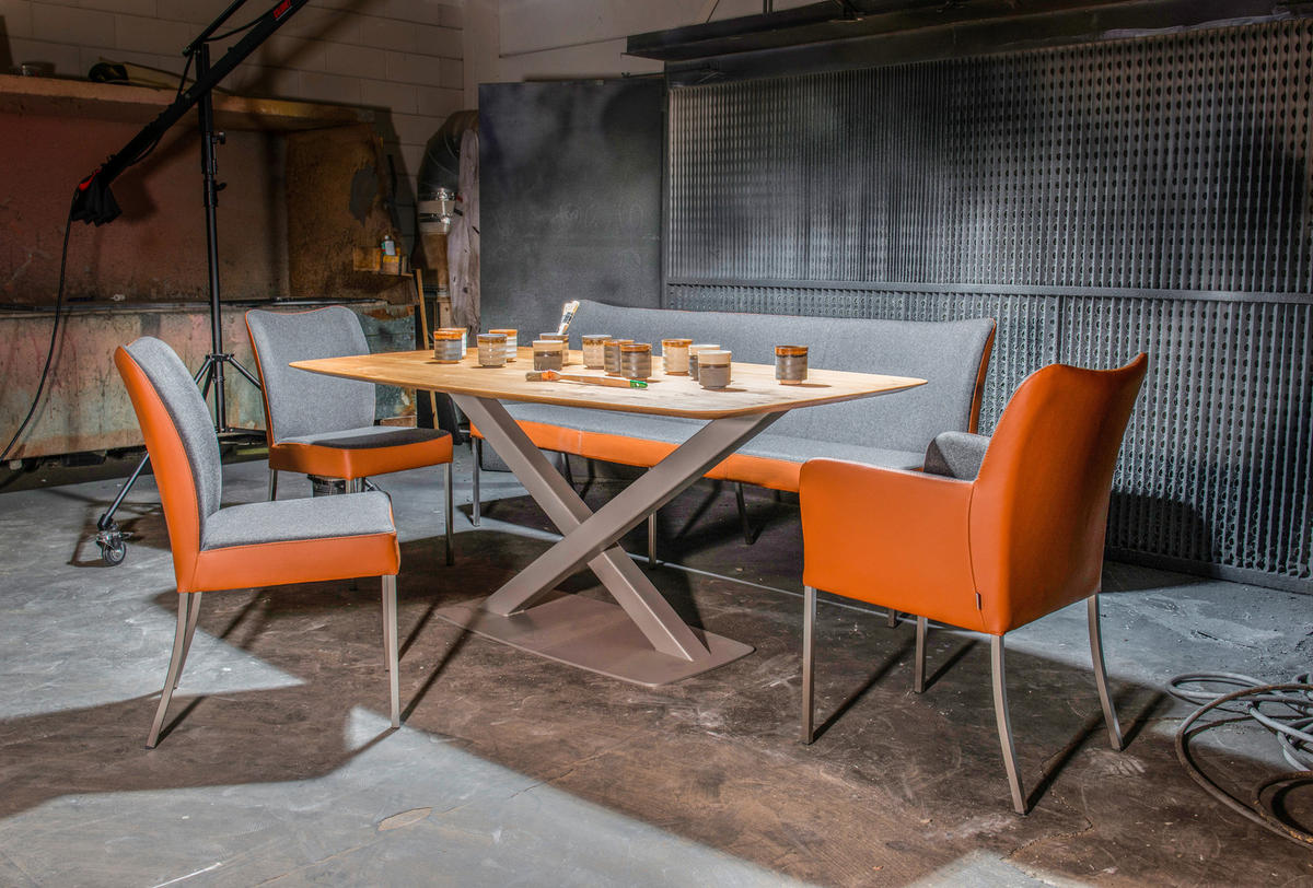 ESSTISCH in Holz, Metall 180/100/77 cm  - Eichefarben/Anthrazit, Natur, Holz/Metall (180/100/77cm) - Bert Plantagie