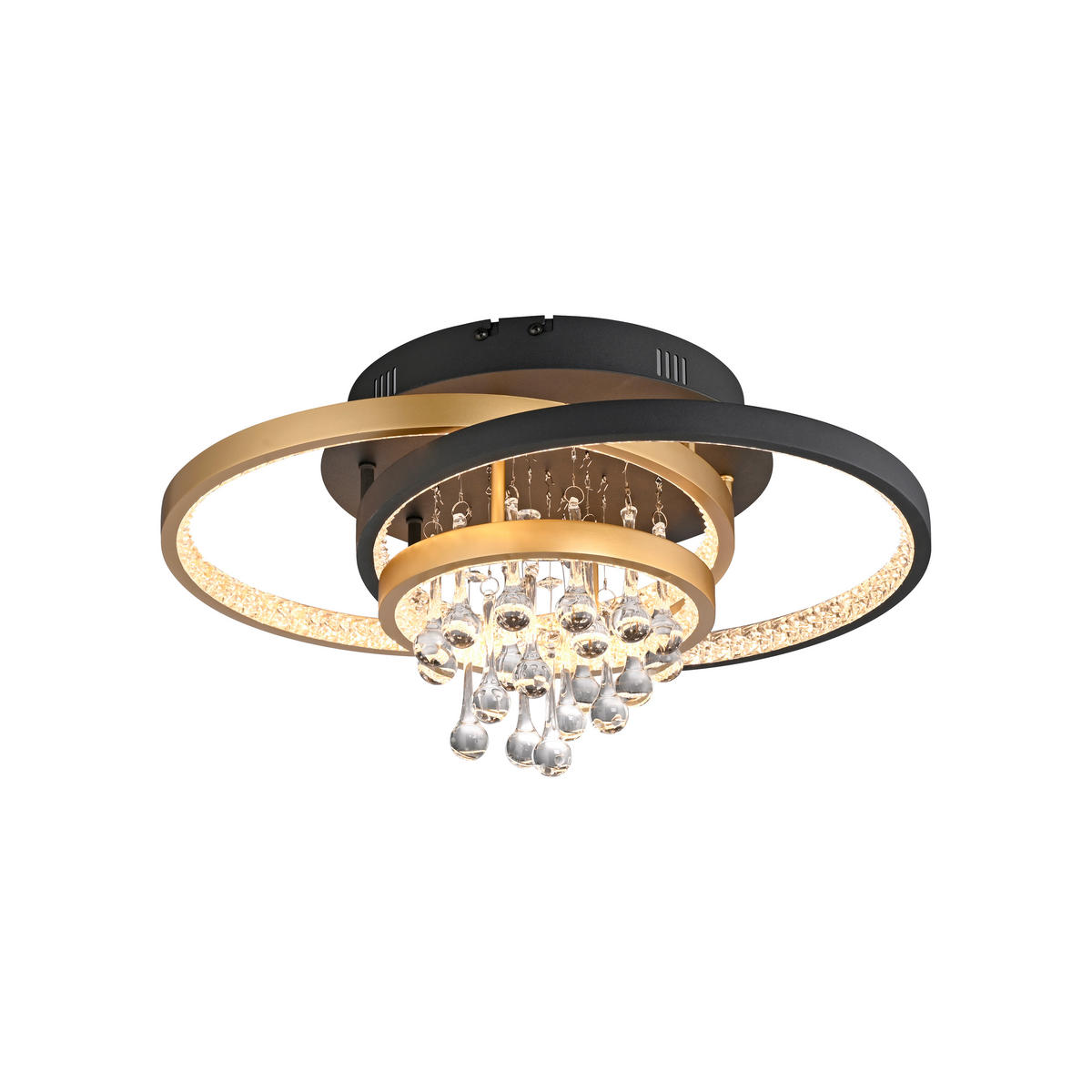 PLAFONIERĂ CU LED - negru/alămiu, Design, plastic/metal (45/33/22cm)