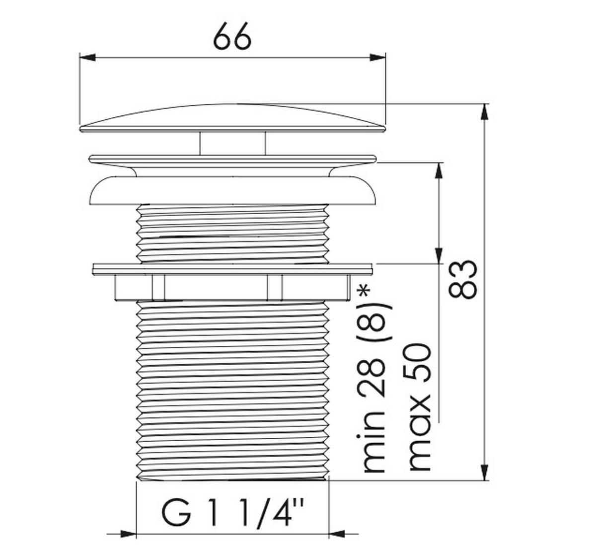 ABLAUFVENTIL 100 1693 W  - Weiß, MODERN, Metall (6,6/8,3cm)