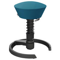 BÜROHOCKER 55/45,66/55 cm  - Petrol/Schwarz, Basics, Textil/Metall (55/45,66/55cm) - Aeris