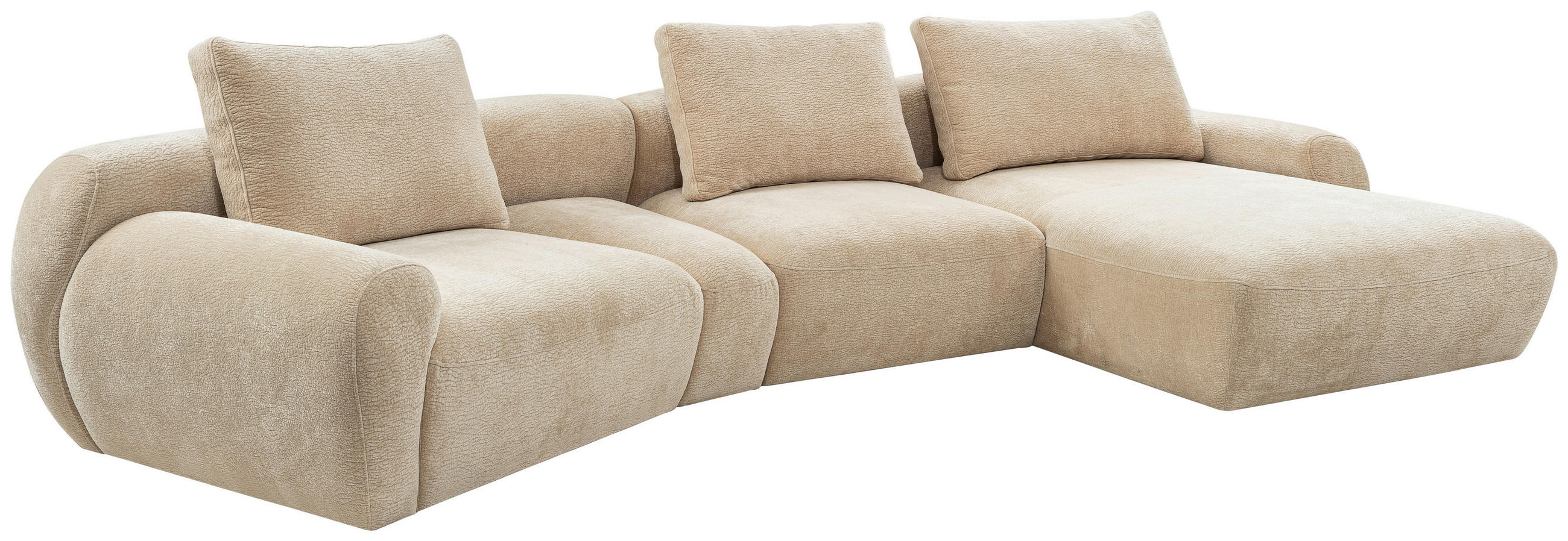 SOFFA i textil beige  - beige/svart, Modern, textil/plast (176/362cm) - Stylife