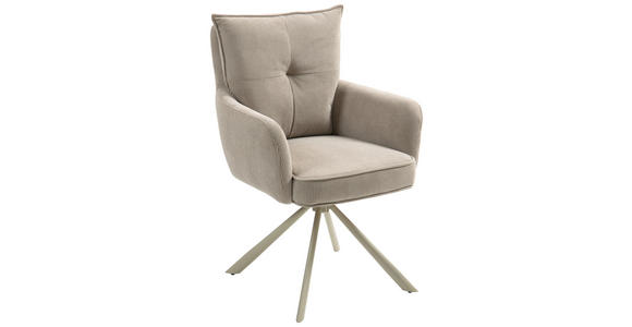 ARMLEHNSTUHL in Feincord - Taupe, Design, Textil/Metall (61/95/67cm) - Novel