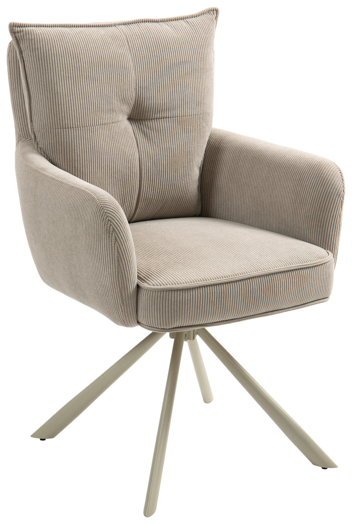 ARMLEHNSTUHL  in Feincord  - Taupe, Design, Textil/Metall (61/95/67cm) - Novel