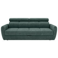 SCHLAFSOFA Flachgewebe Türkis Liegefunktion, Rücken echt  - Türkis/Schwarz, Konventionell, Textil/Metall (227/86-100/99cm) - MID.YOU