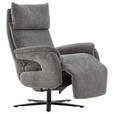FERNSEHSESSEL  mit Relaxfunktion Struktur Grau  - Schwarz/Grau, MODERN, Textil/Metall (73/115/85cm) - Cantus