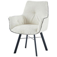 ARMLEHNSTUHL  in Eisen  - Creme, Design, Textil/Metall (64/91/61cm) - Kayoom