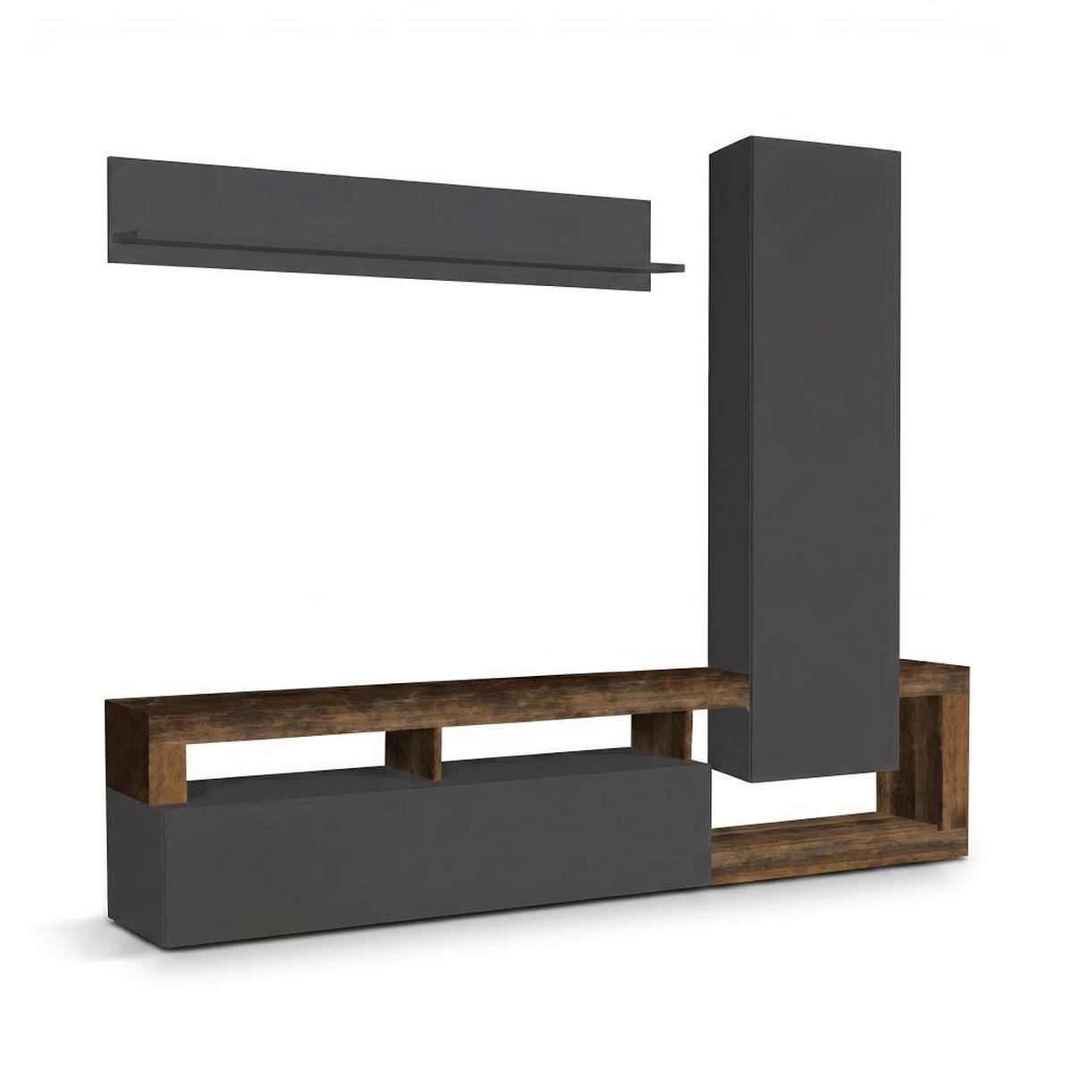 FLEKSIBILNI REGAL ZA SOBU antracit   - antracit, Osnovno, pločasti materijal (219/173/35cm) - Ti'me
