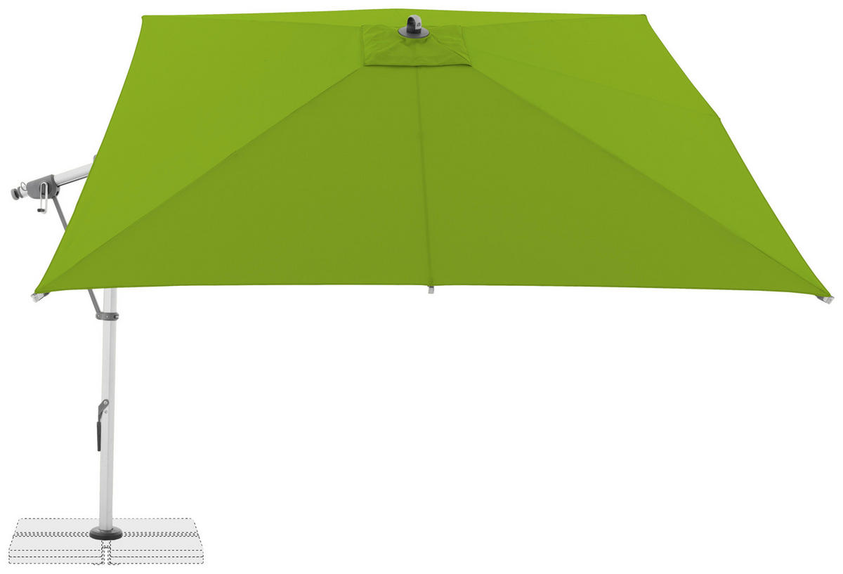 AMPELSCHIRM 300x300 cm  - Hellgrau/Hellgrün, Basics, Textil/Metall (300/300cm) - Doppler