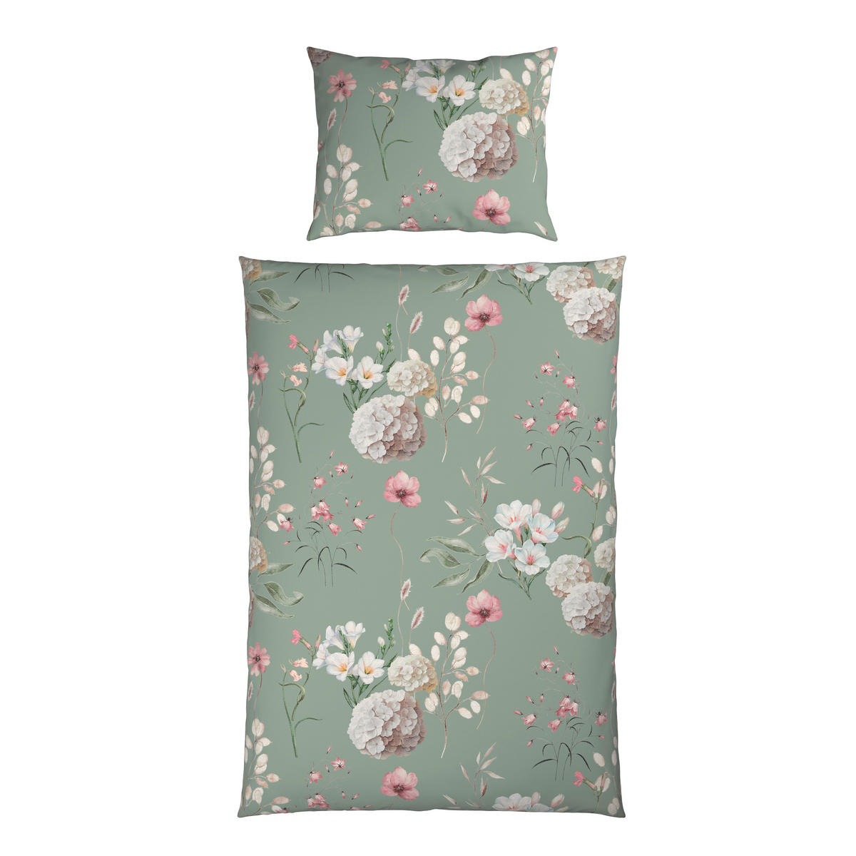 WENDEBETTWÄSCHE 2-teilig Flanell 140/200 cm  - Grün, KONVENTIONELL, Textil (140/200cm) - Esposa