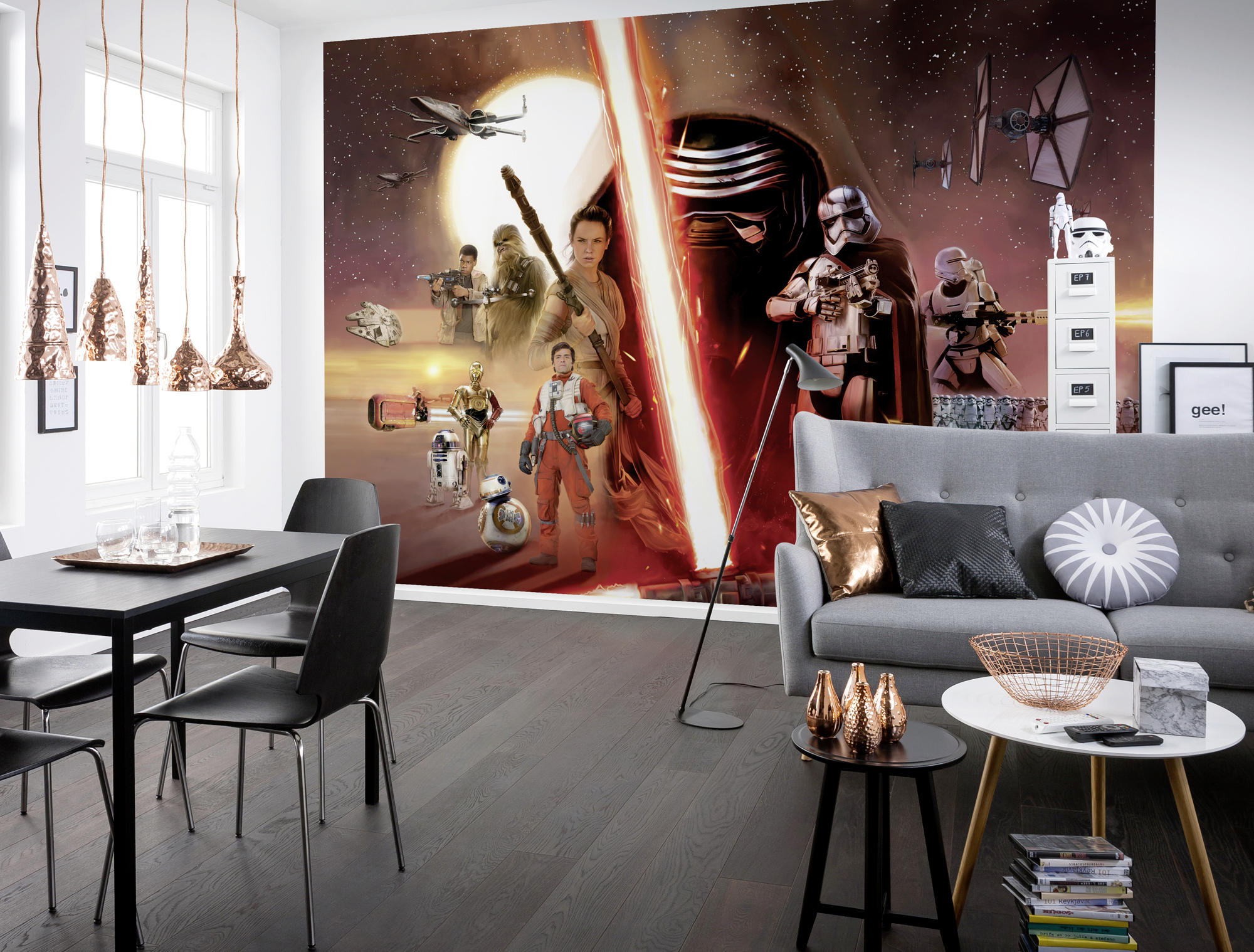 FOTOTAPETE Star Wars  - Rot/Grau, LIFESTYLE, Papier (368/254cm) - Disney