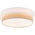 DECKENLEUCHTE  45/13 cm    - Beige/Weiß, MODERN, Kunststoff/Textil (45/13cm) - Novel