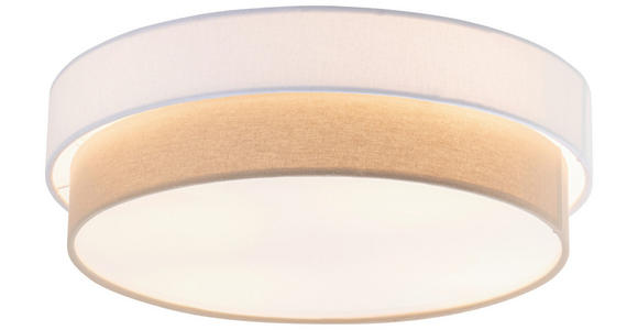 DECKENLEUCHTE  45/13 cm    - Beige/Weiß, MODERN, Kunststoff/Textil (45/13cm) - Novel