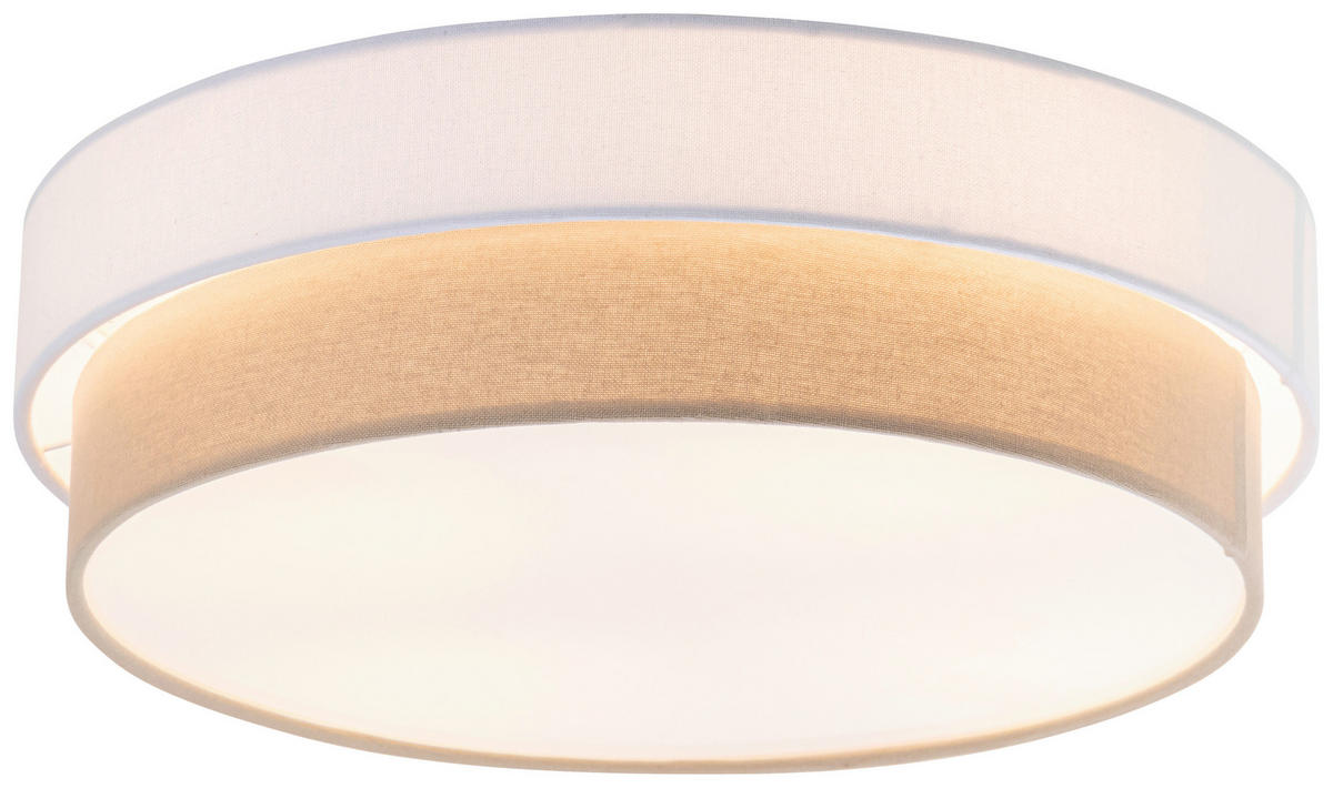 DECKENLEUCHTE 45/13 cm   - Beige/Weiß, MODERN, Kunststoff/Textil (45/13cm) - Novel