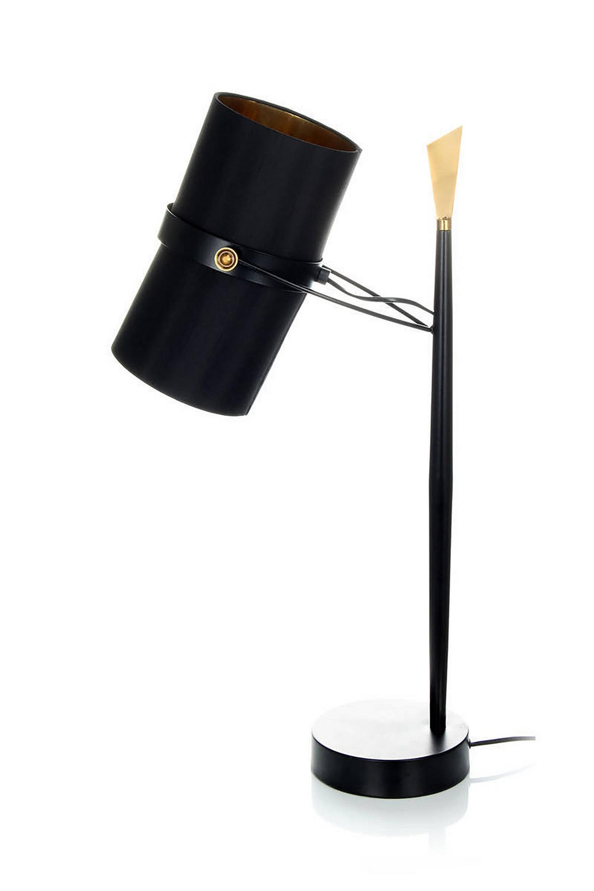 STOLNÁ LAMPA, E27, 25/29/69 cm - čierna, Trend, kov/textil (25/29/69cm) - P & B